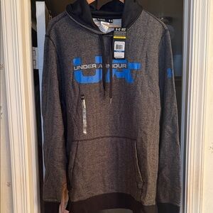 Under Armour Charcoal and Black Sweatshirt with Blue Logo